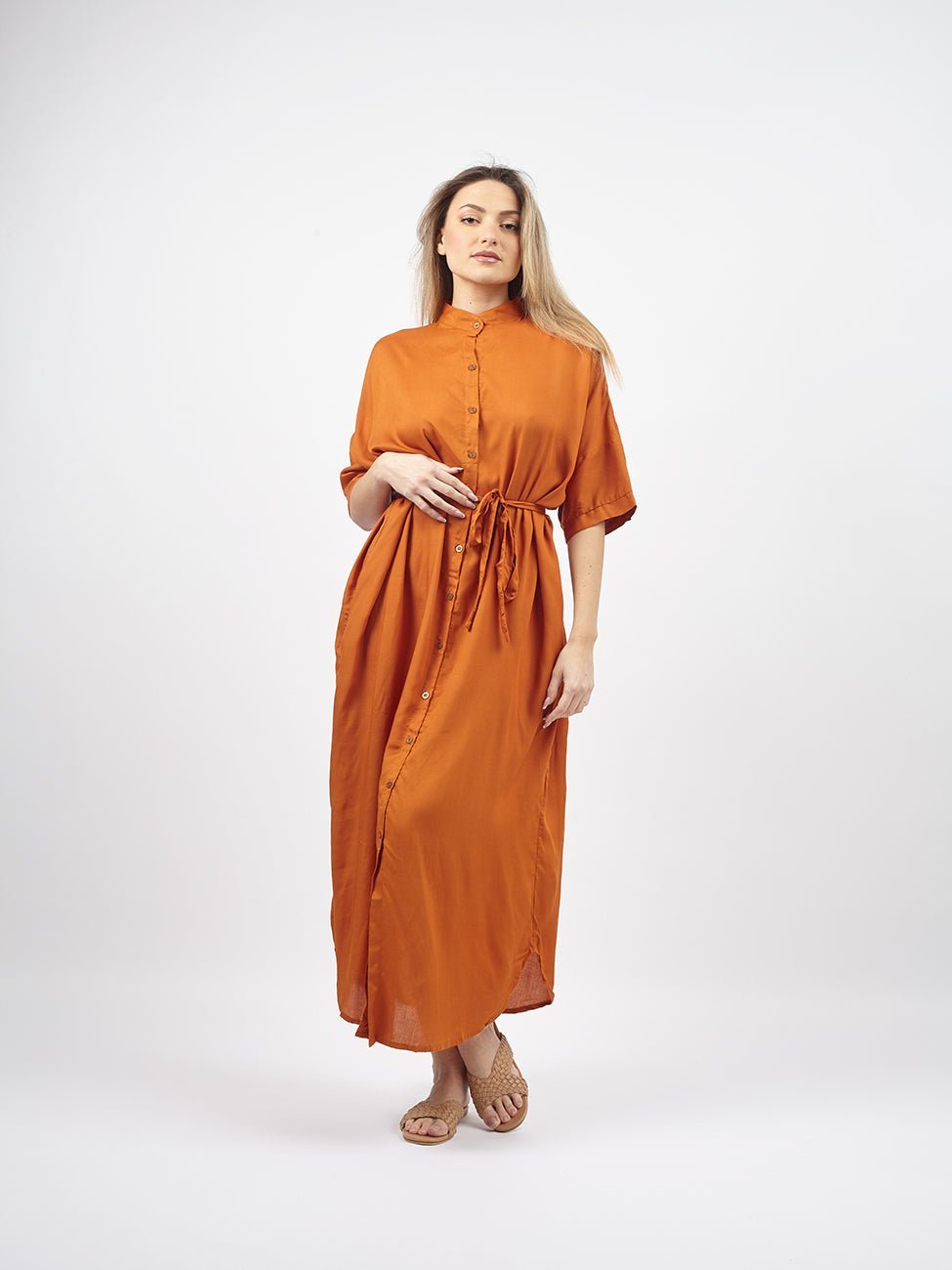 Vestito Camicione lungo over collo coreana Mimmi – Bijondo