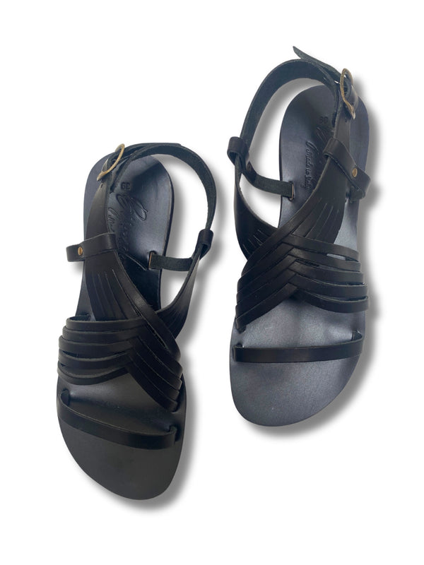 Sandalo in pelle nero Natascha
