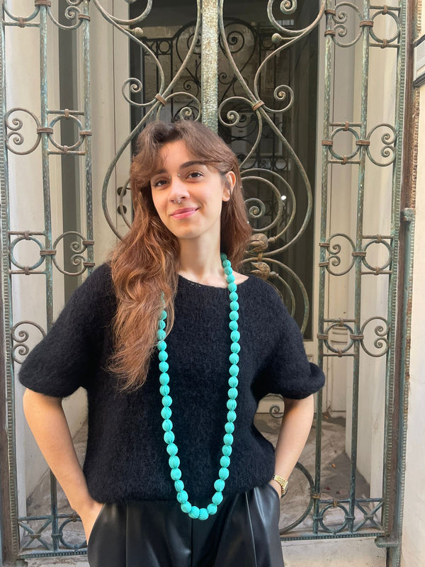 Maglione manica corta Kid Mohair e lana Emilie