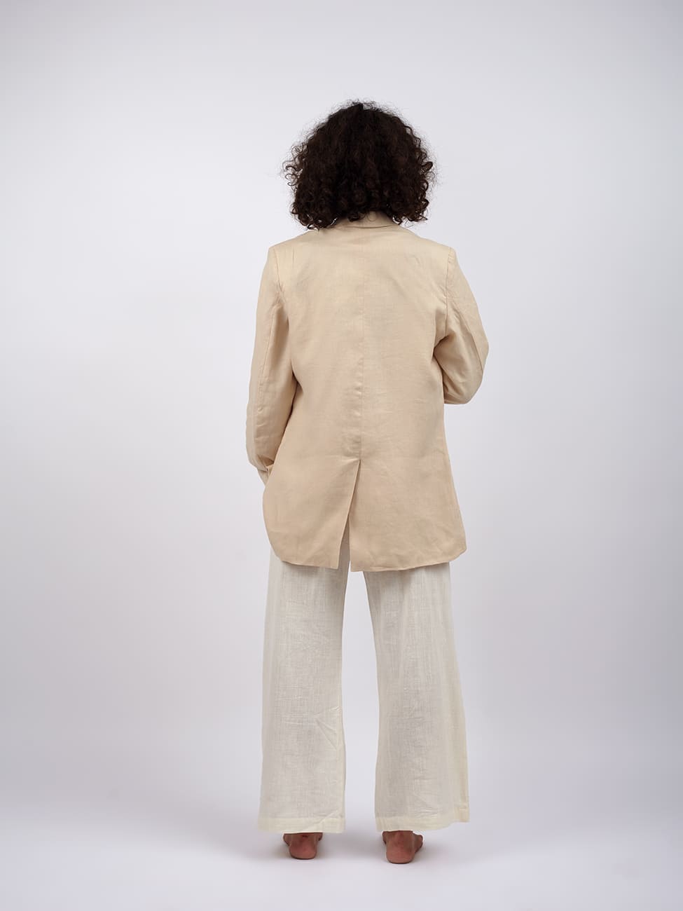 Blazer Lino Shanti Ji - beige - Bijondo