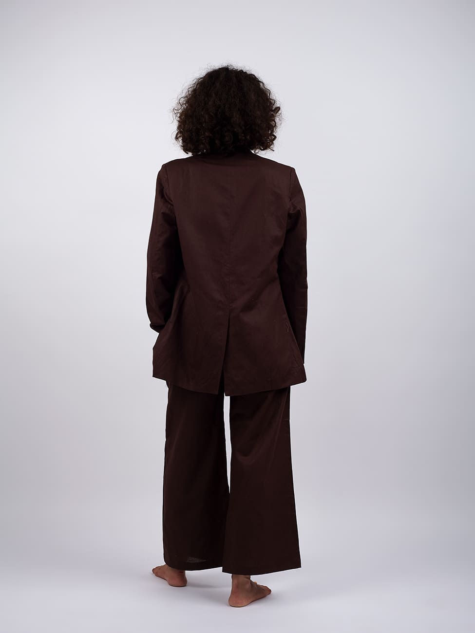 Blazer Lino Shanti Ji - marrone - Bijondo