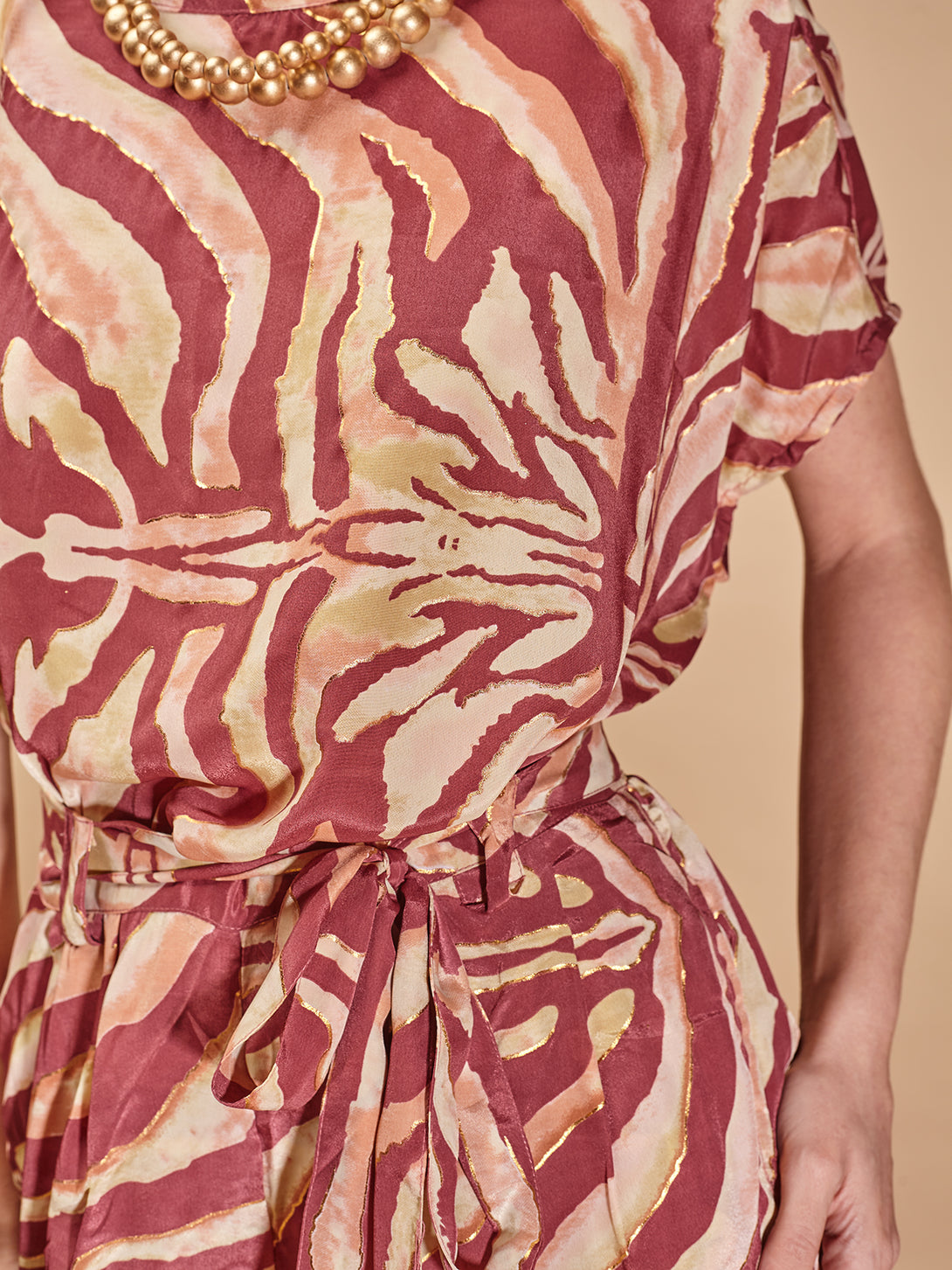 Blusa Seta laminata oro Brenda-top-WhyY-Amarena-Taglia Unica-Bijondo