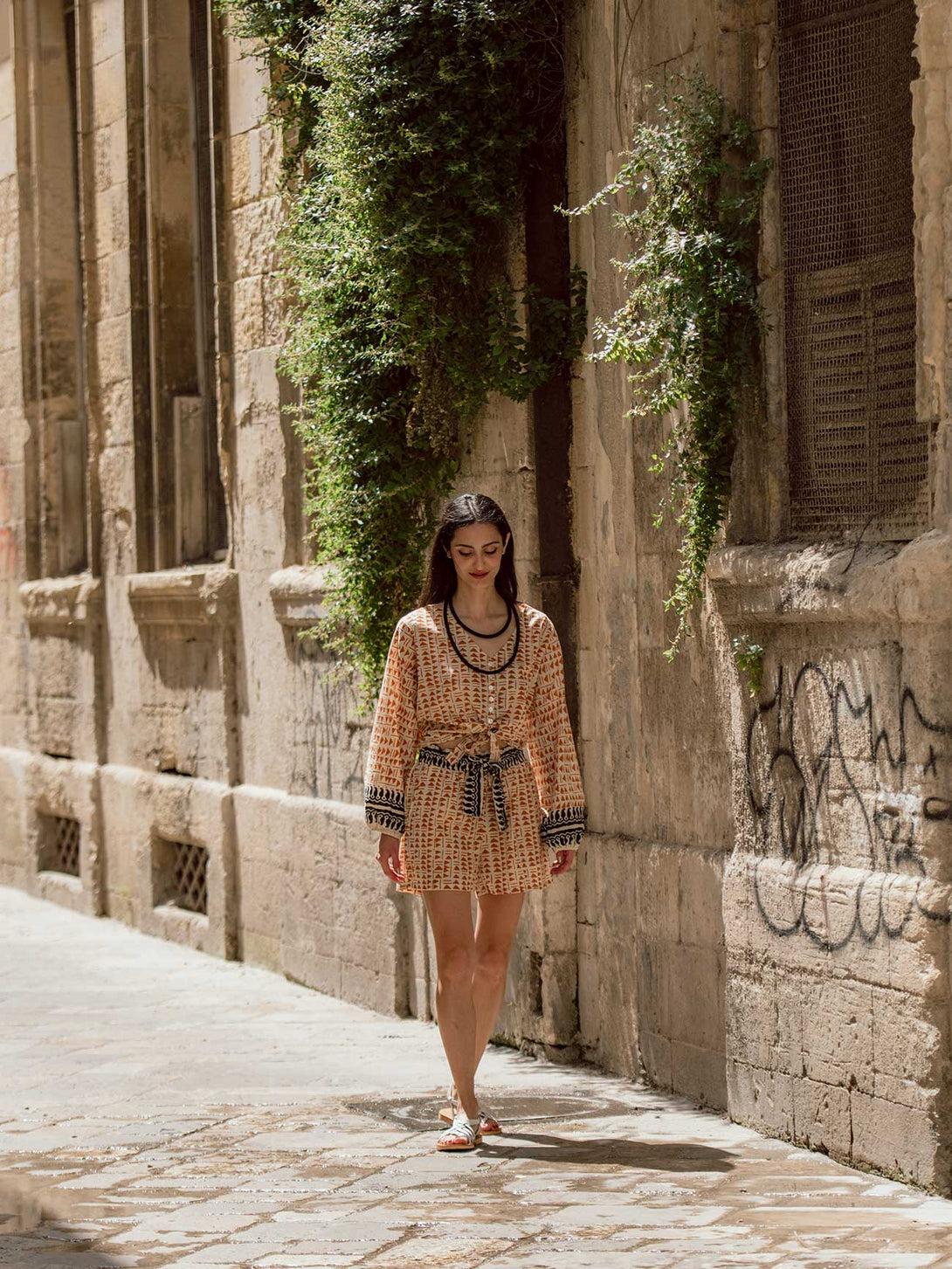 Blusa cotone blockprint Georgiana-Top-WhyY-Bijondo