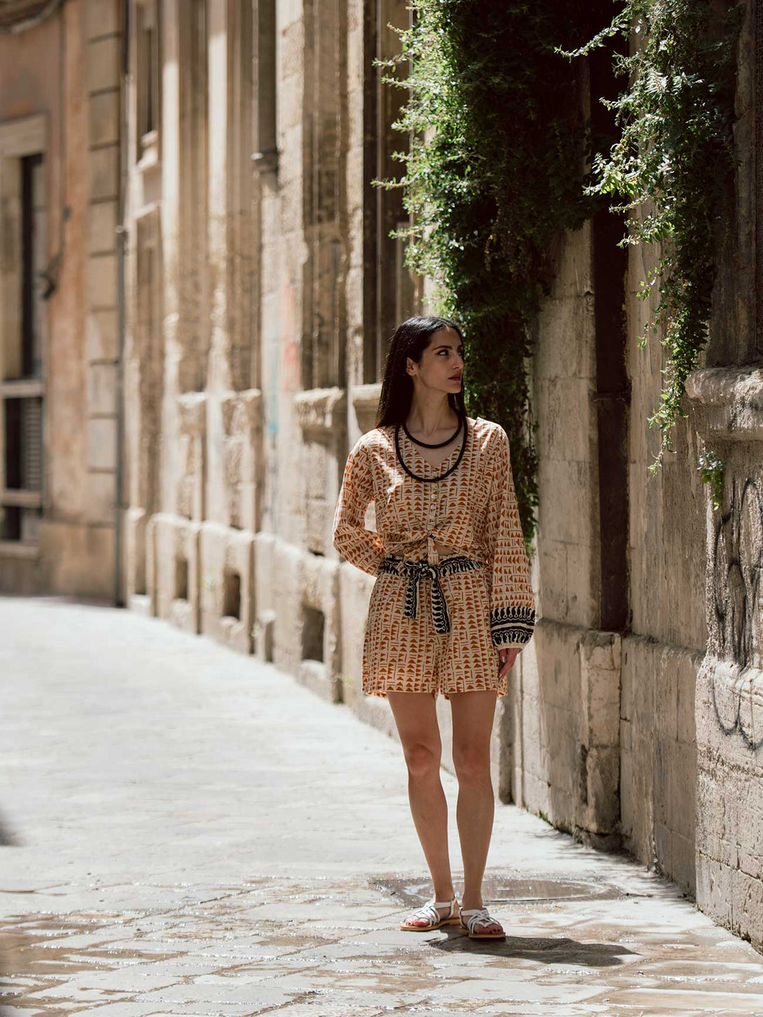 Blusa cotone blockprint Georgiana-Top-WhyY-Bijondo