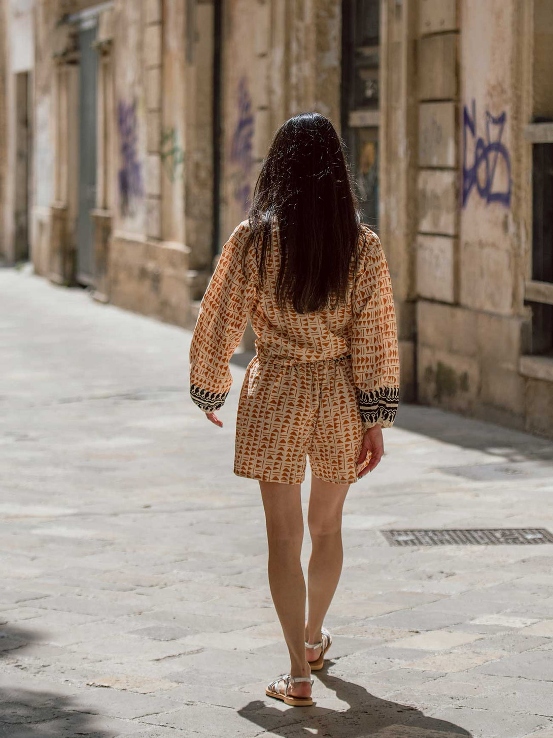 Blusa cotone blockprint Georgiana-Top-WhyY-Bijondo