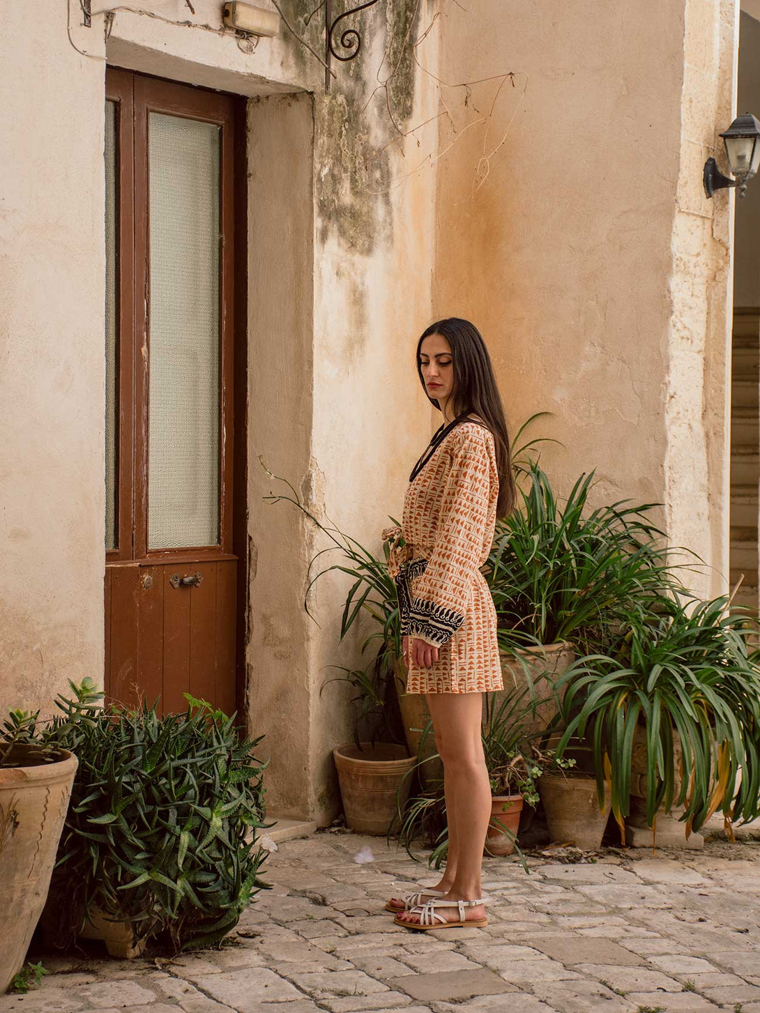 Blusa cotone blockprint Georgiana-Top-WhyY-Bijondo