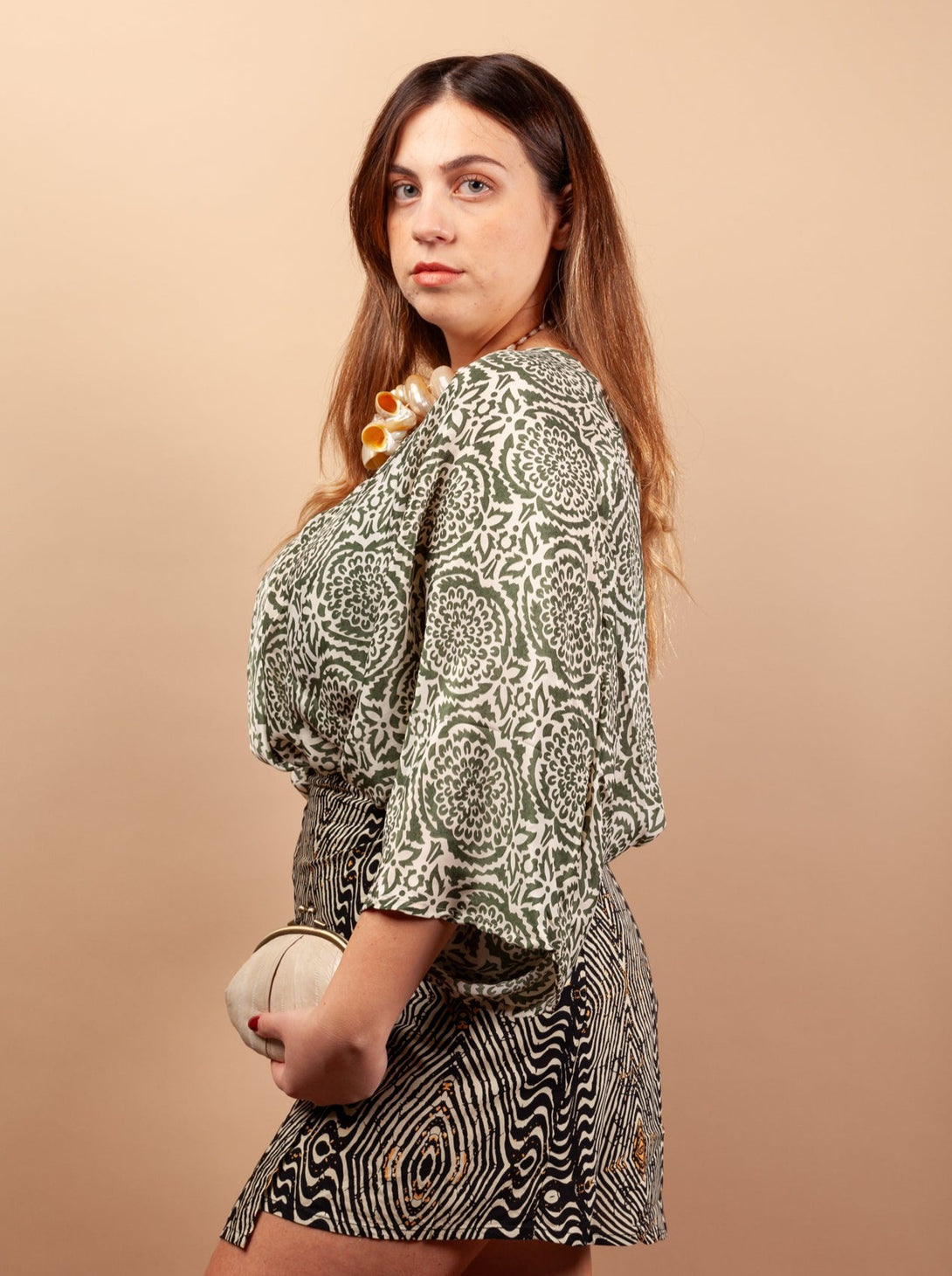 Blusa over seta manica pipistrello Celine-Top-WhyY-Bijondo