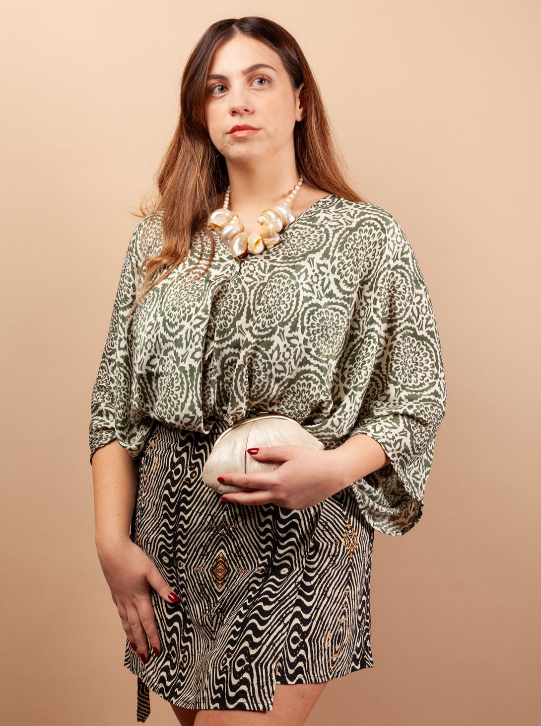 Blusa over seta manica pipistrello Celine-Top-WhyY-Bijondo