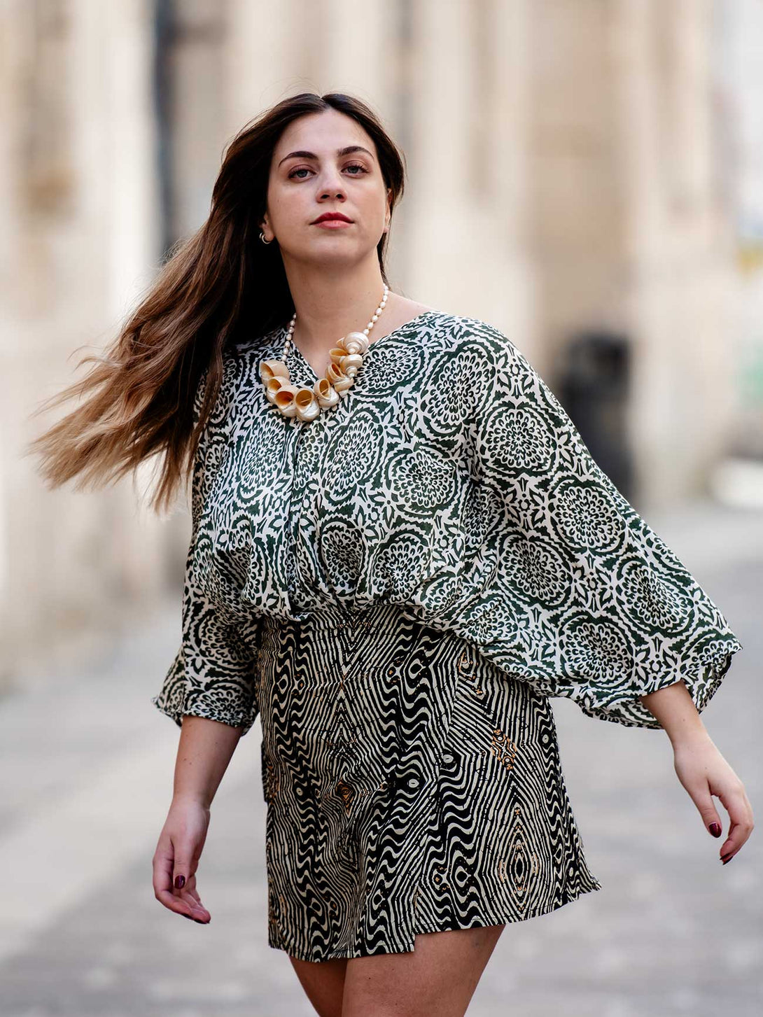 Blusa over seta manica pipistrello Celine-Top-WhyY-Bijondo