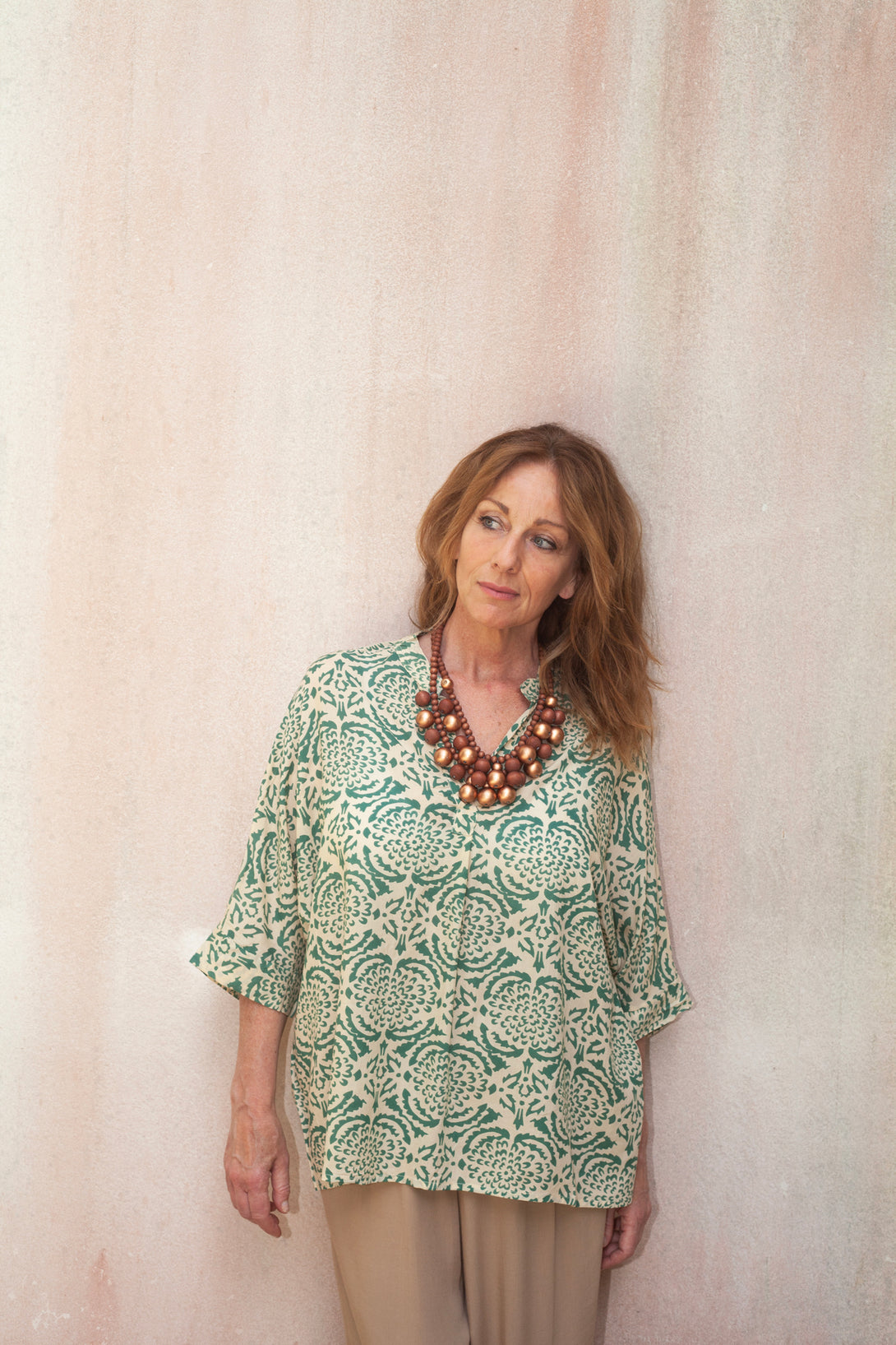 Blusa oversized, leggera Christa-camicia-Bijondo-verde-taglia unica-Bijondo