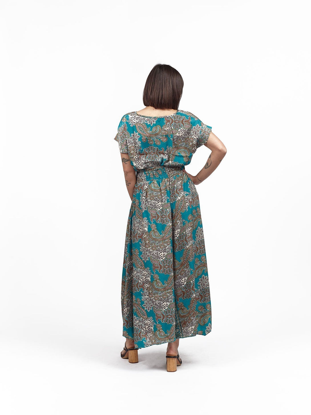 Blusa seta manica Giselle - azzurro - Bijondo