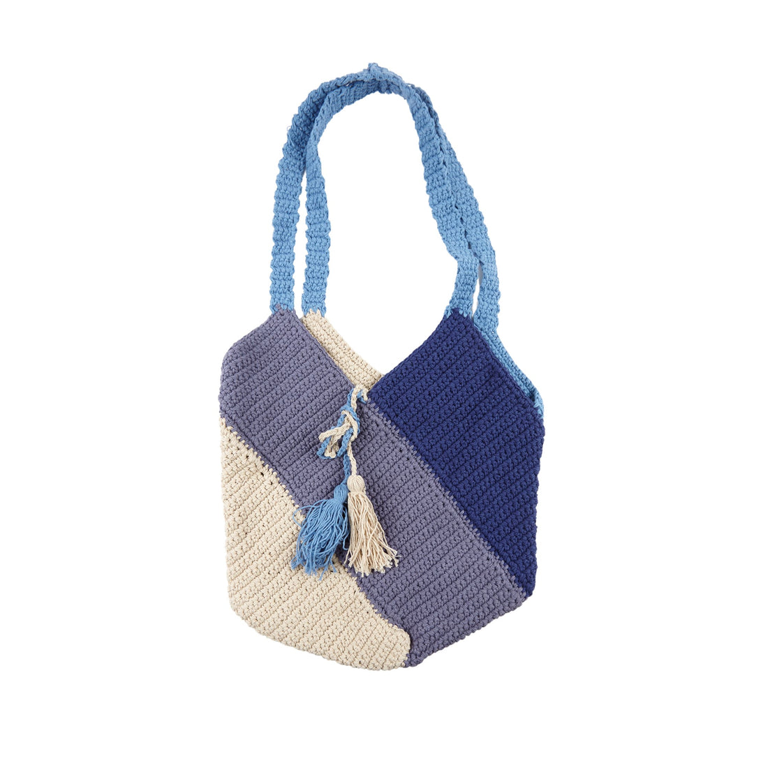 Borsa Crochet Boho Umeka - celeste - Bijondo