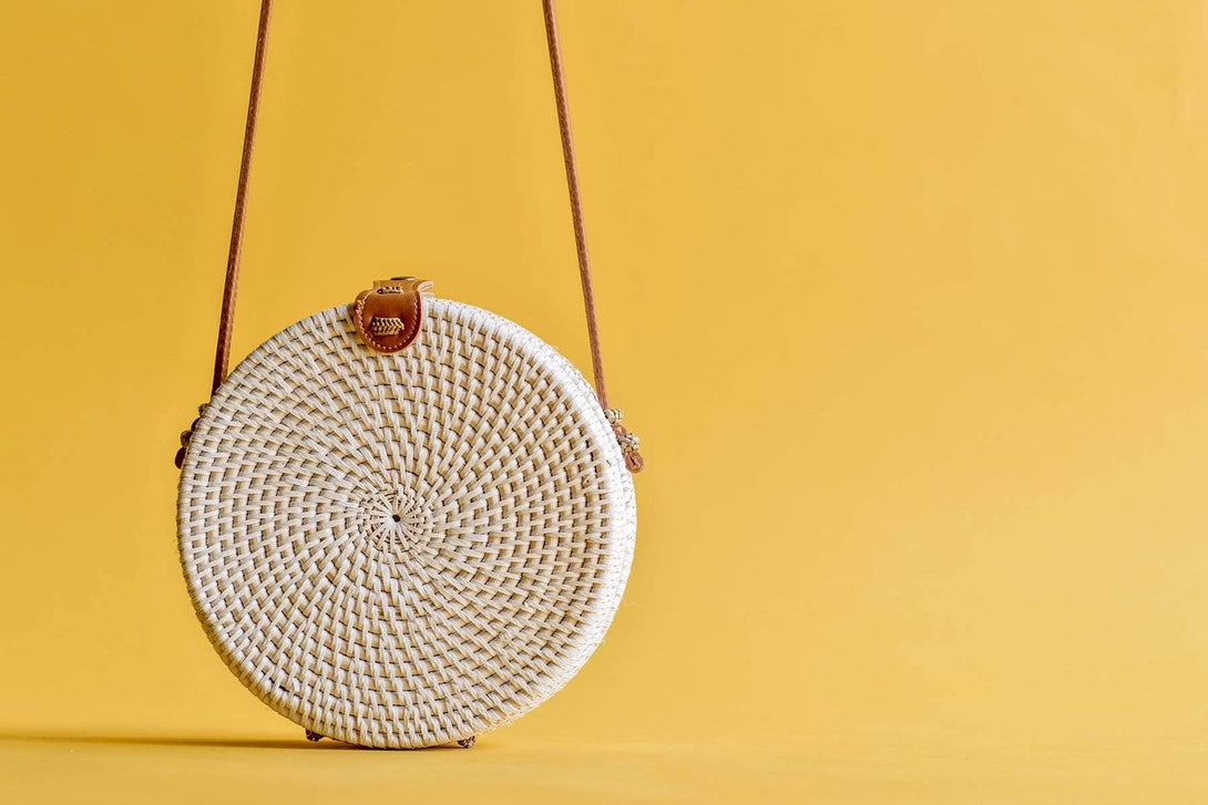 Borsa Rattan - bianco - Bijondo