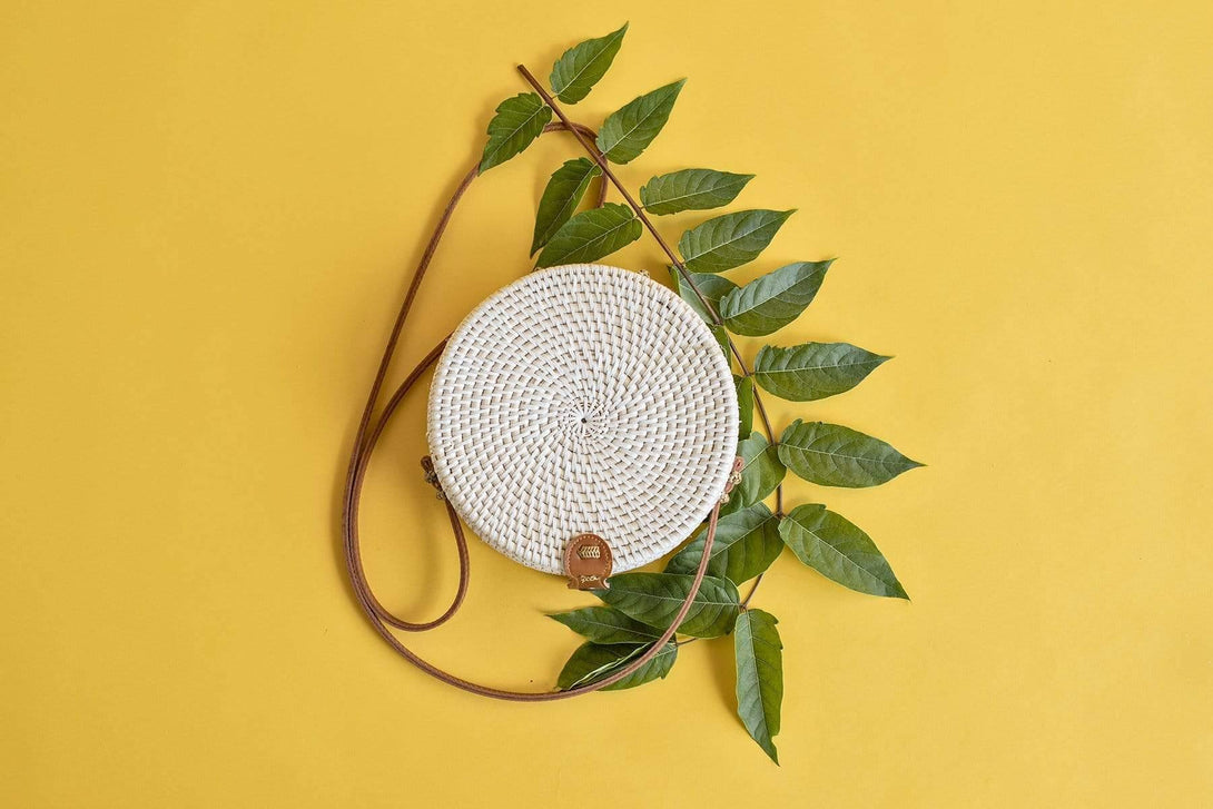 Borsa Rattan - bianco - Bijondo