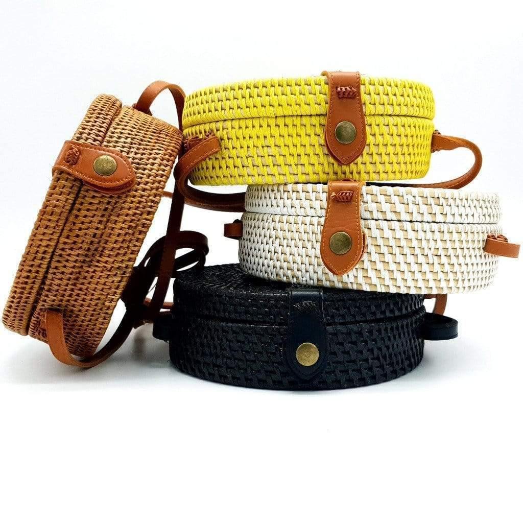 Borsa Rattan - giallo - Bijondo