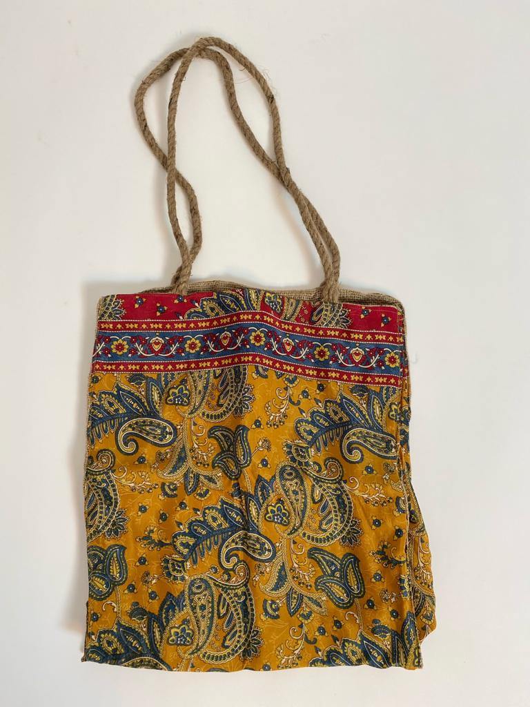 Borsa Seta e Juta - senape - Bijondo