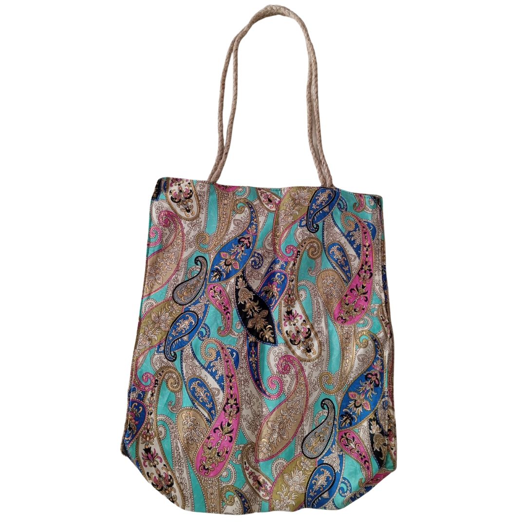 Borsa Seta e Juta-giallo-Bijondo