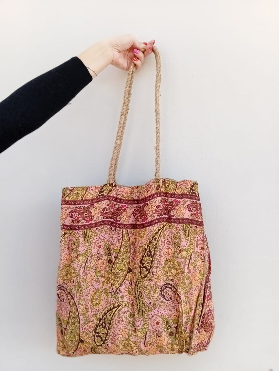 Borsa Seta e Juta-giallo-Bijondo