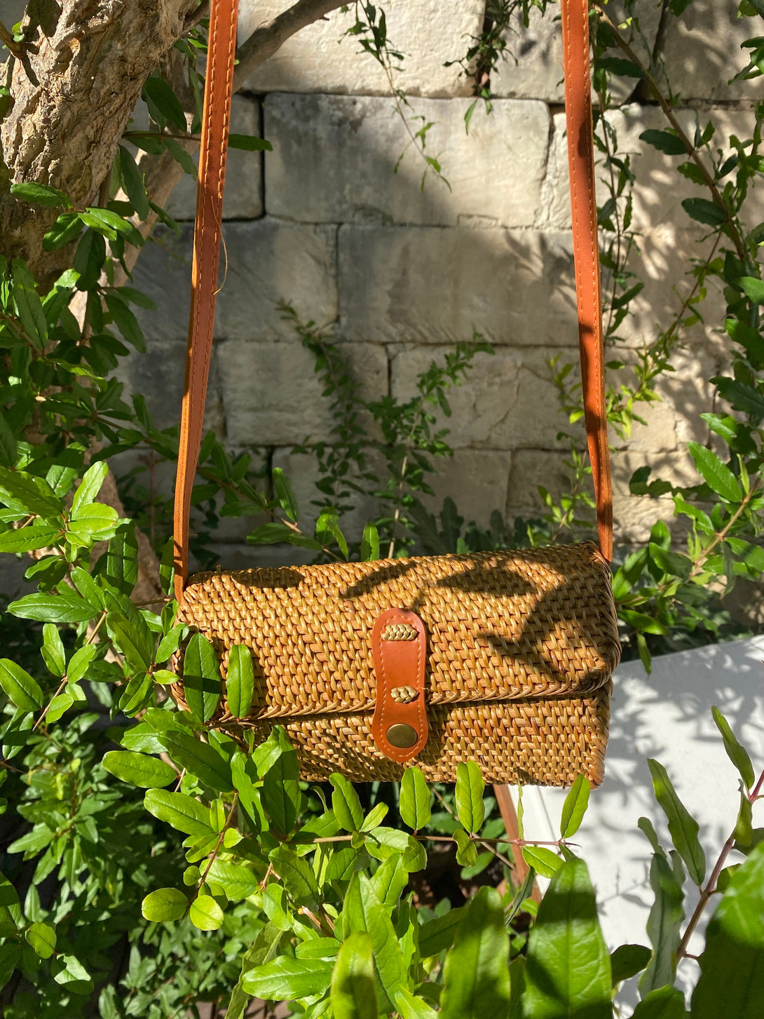 Borsa rattan rettangolare Julia-naturale-Bijondo