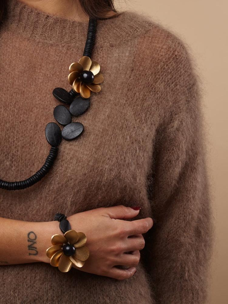 Bracciale Fiore legno Metallic-bracciale-EW-Oro-Bijondo