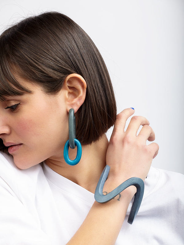 Bracciale Legno design Nilo - blu - Bijondo