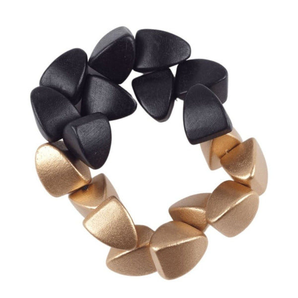 Bracciale Legno elasticizzato Argentina Metallic - oro - Bijondo
