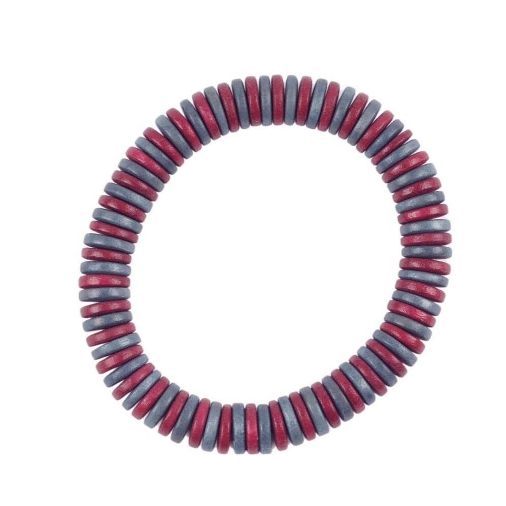 Bracciale Legno elasticizzato Colosseo - fucsia - Bijondo