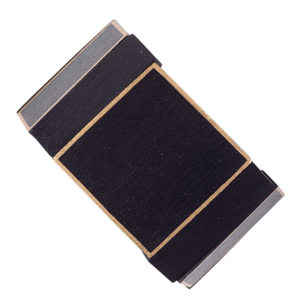 Bracciale Legno grande elasticizzato Ciad Metallic - nero - Bijondo