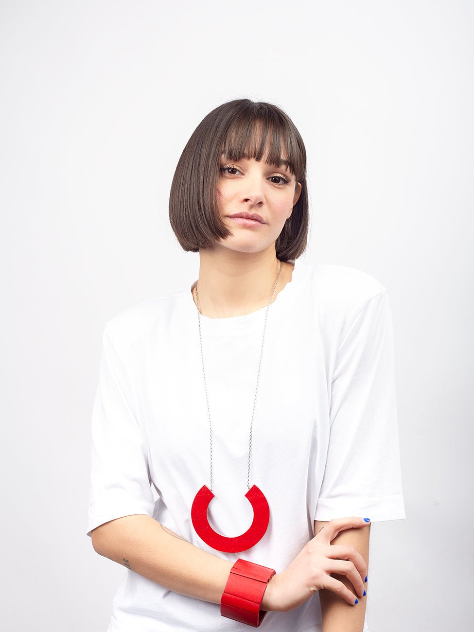 Bracciale Legno grande elasticizzato Esfahan - rosso - Bijondo