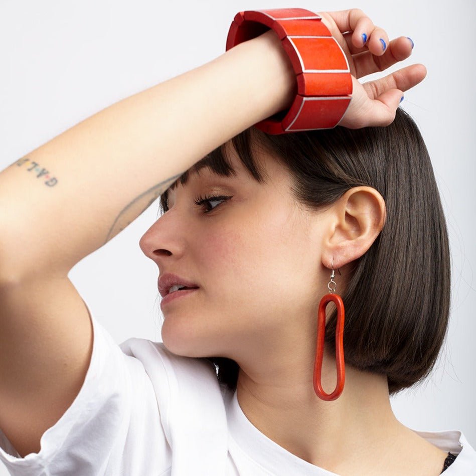 Bracciale Legno grande elasticizzato Esfahan Metallic - nero - Bijondo