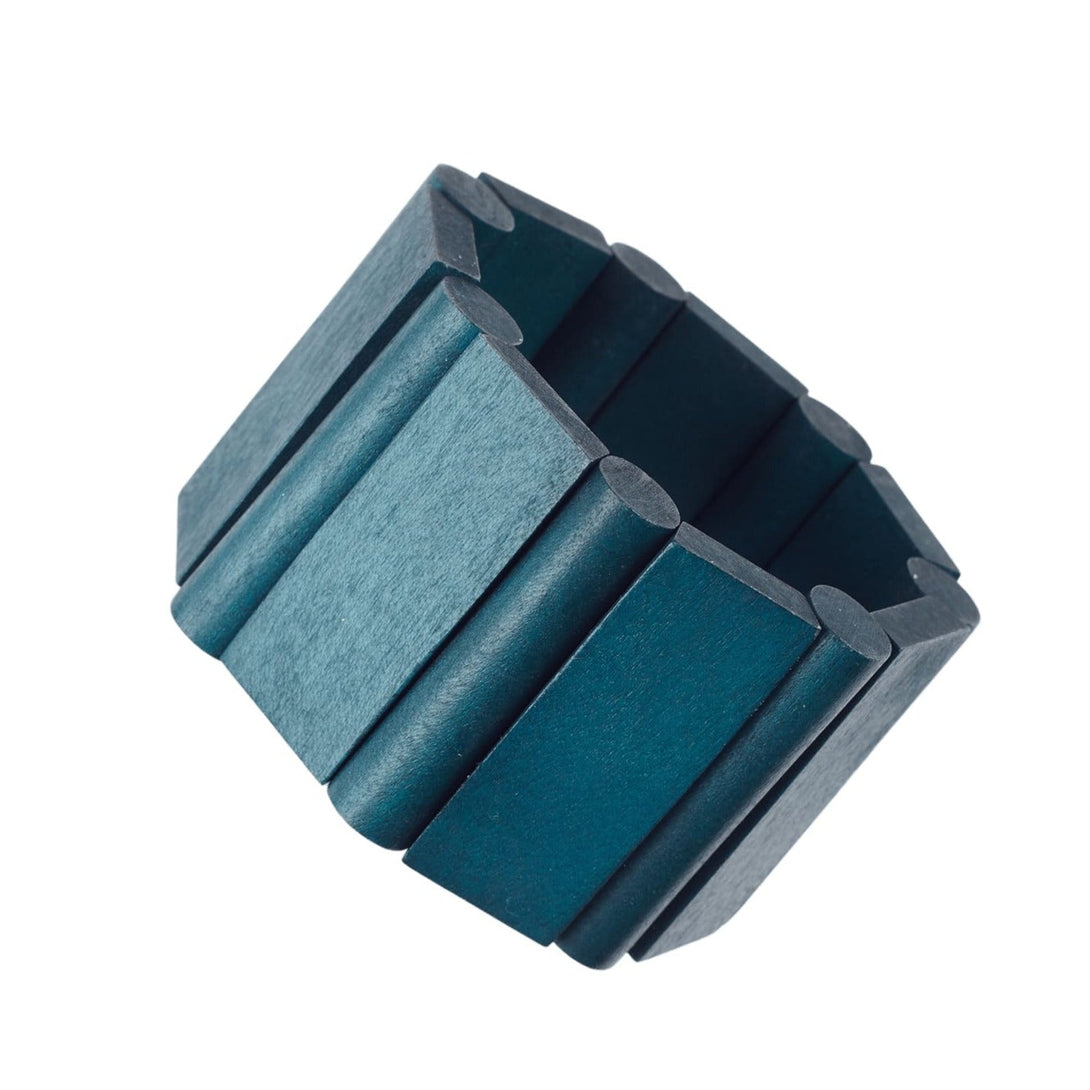 Bracciale Legno grande elasticizzato Naxos - petrolio - Bijondo