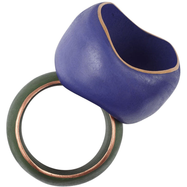 Bracciale Legno grande rigido Danubio - verde - Bijondo