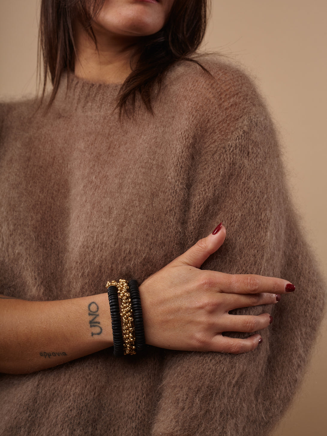 Bracciale Linette spirale legno metallic-bracciale-EW-Nero-Bijondo