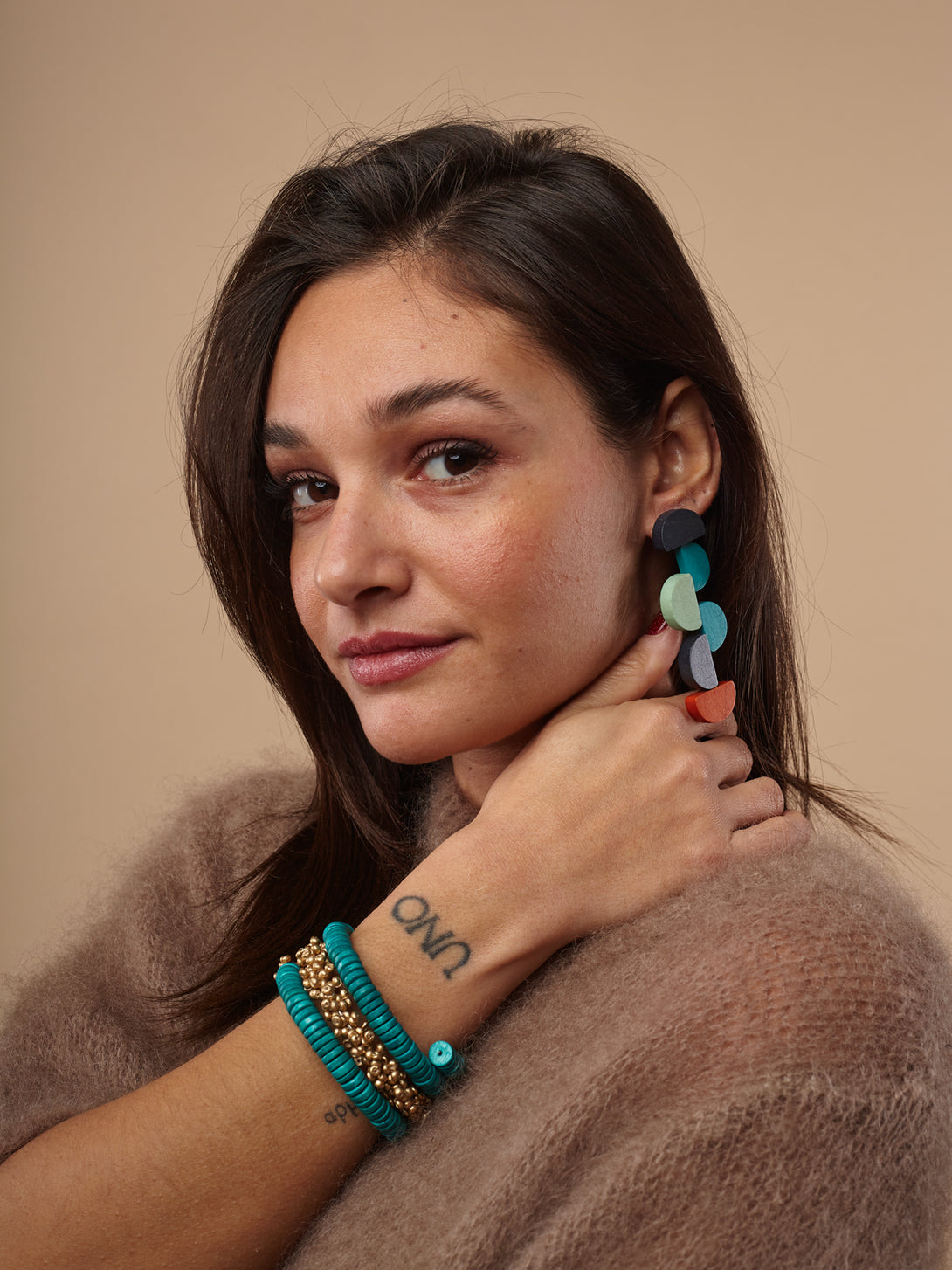 Bracciale Linette spirale legno metallic-bracciale-EW-Smeraldo-Bijondo