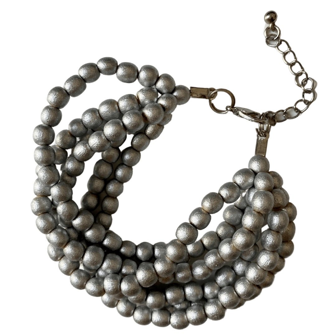 Bracciale Mali legno metallic - argento - Bijondo