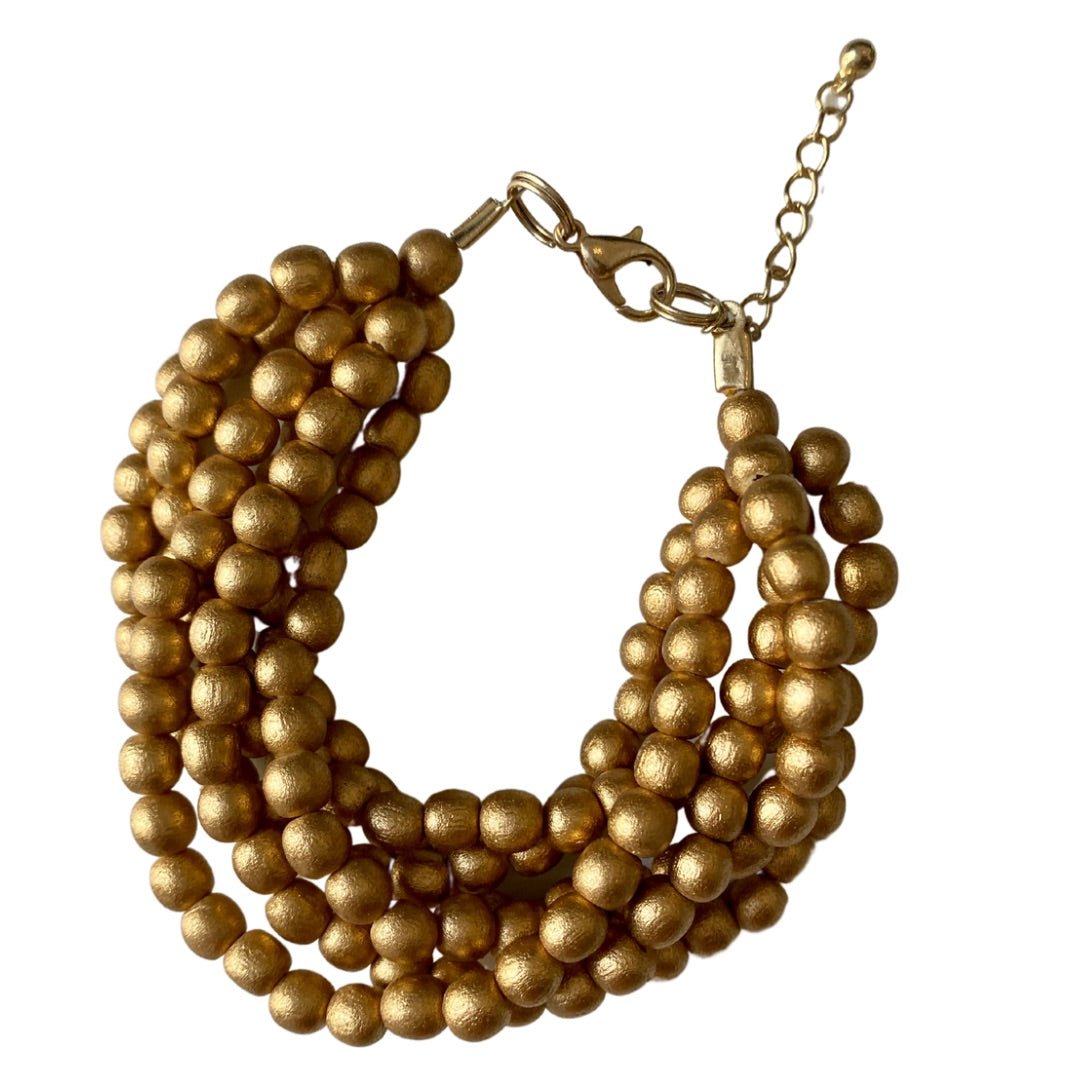 Bracciale Mali legno metallic - oro - Bijondo