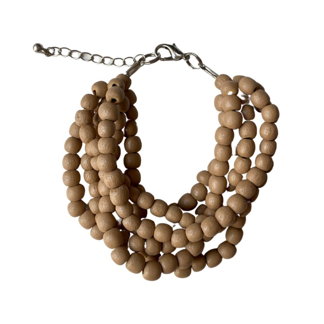 Bracciale Mali legno metallic - perlato - Bijondo