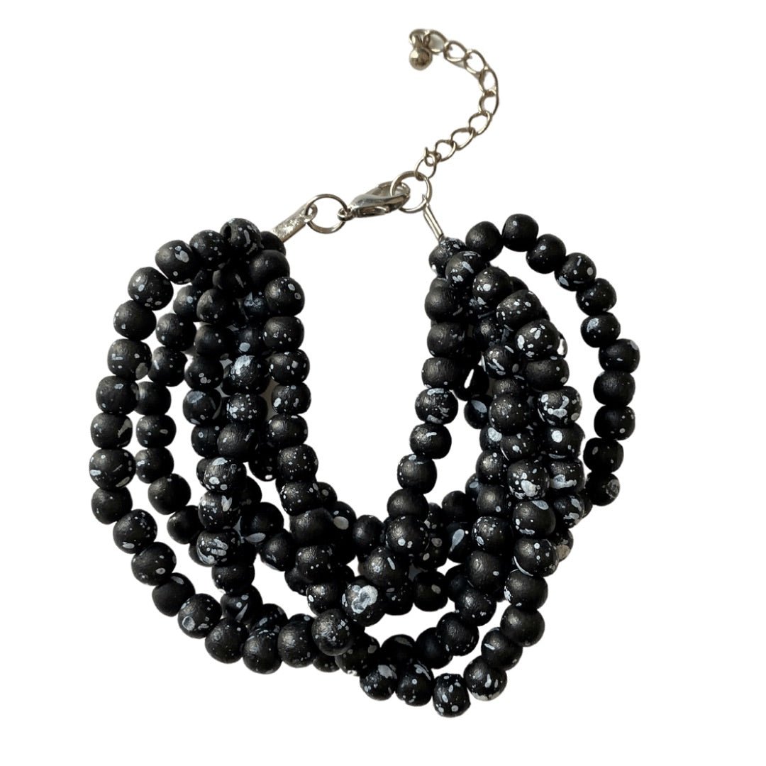 Bracciale Mali legno - nero screziato - Bijondo