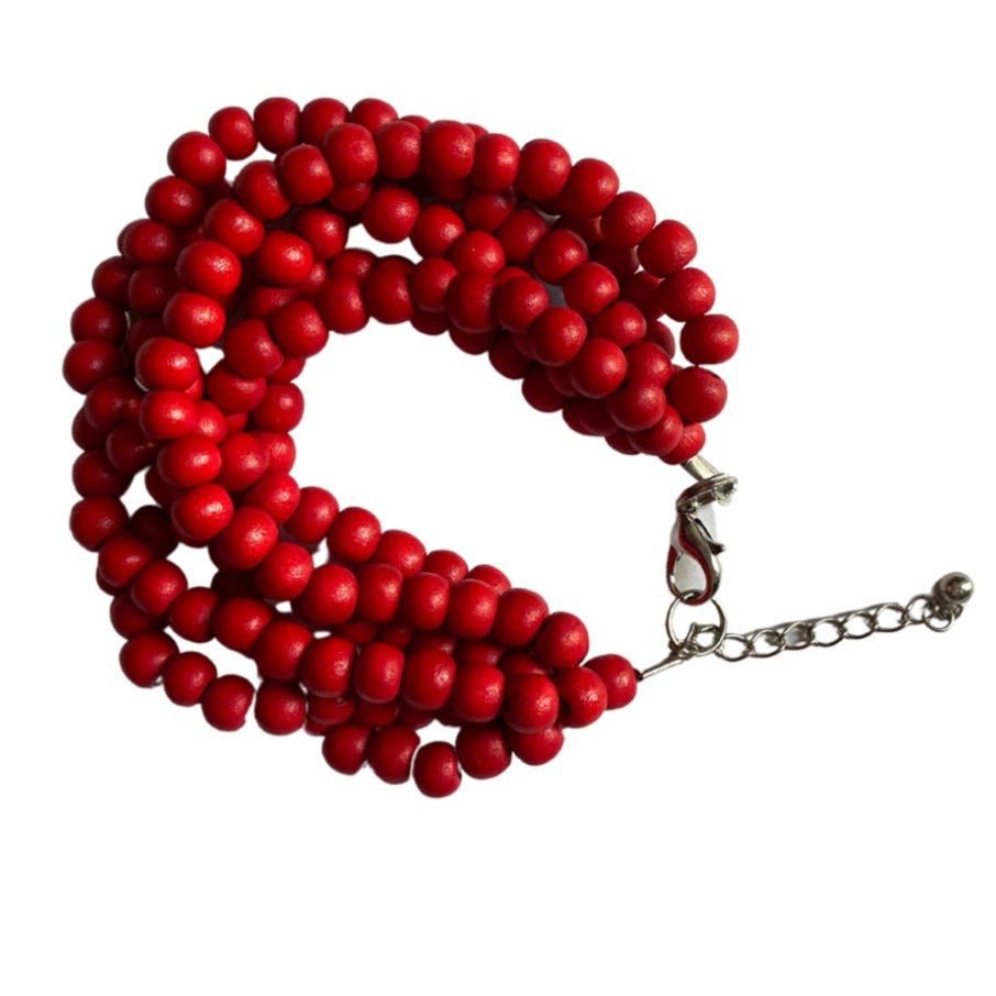 Bracciale Mali legno - rosso - Bijondo