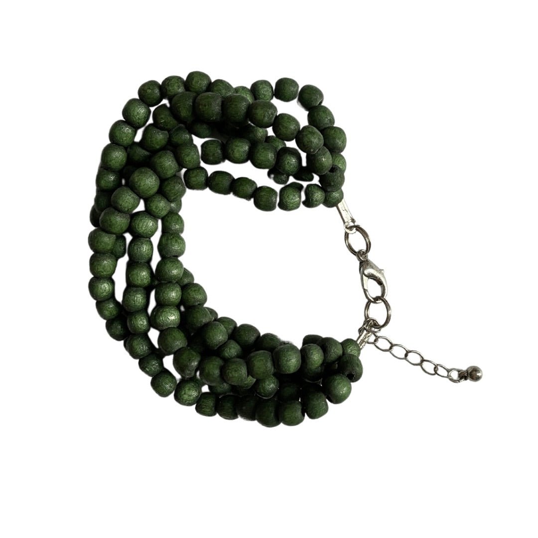 Bracciale Mali legno - verde oliva - Bijondo