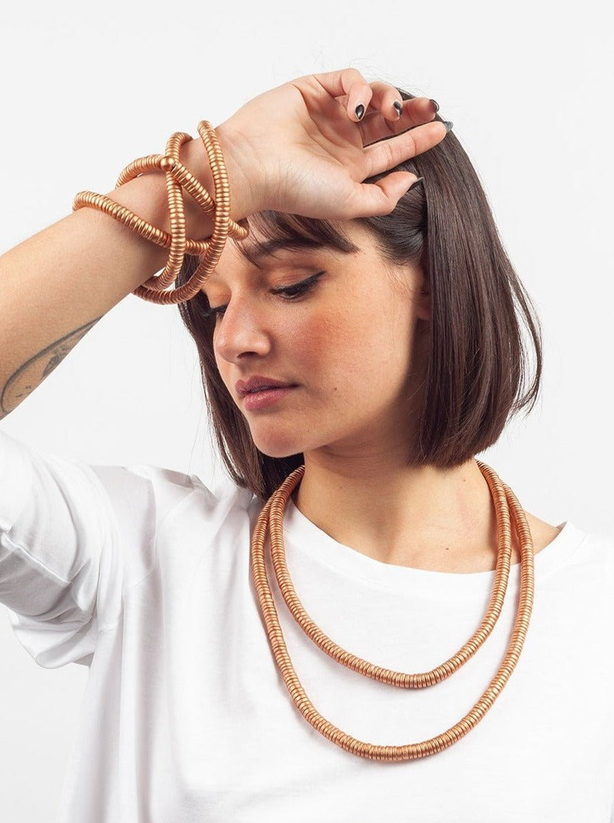 Bracciale Rory legno elastico metallic - oro - Bijondo