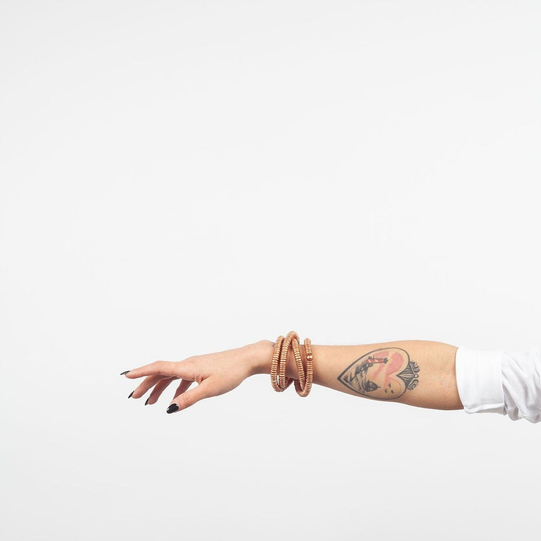 Bracciale Rory legno elastico metallic - rame - Bijondo