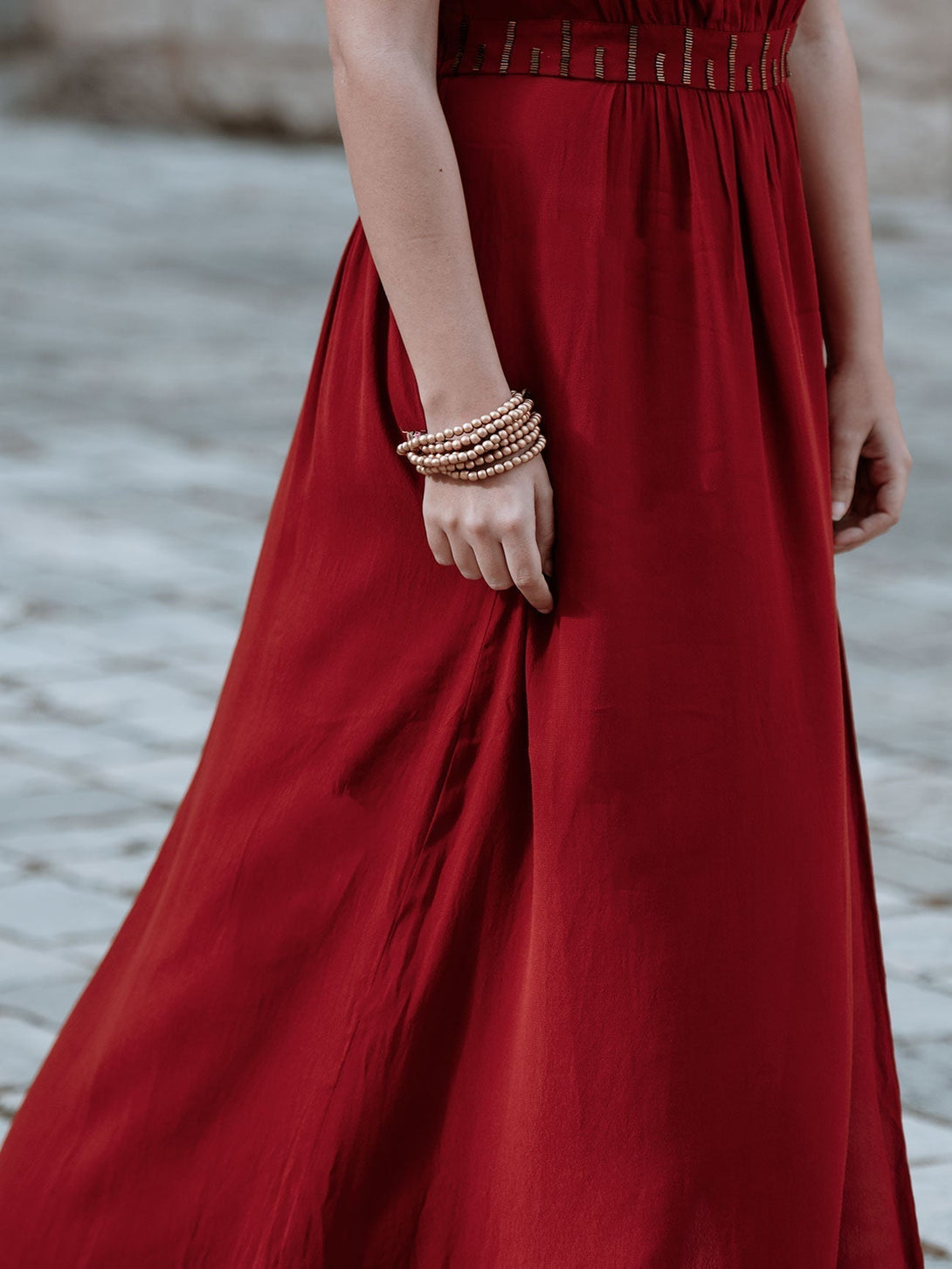 Bracciale Rory legno elastico metallic - oro - Bijondo