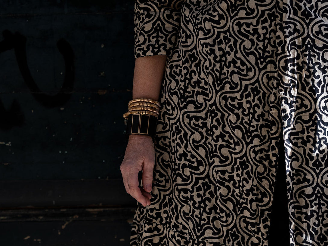 Bracciale Rory legno elastico metallic - oro - Bijondo