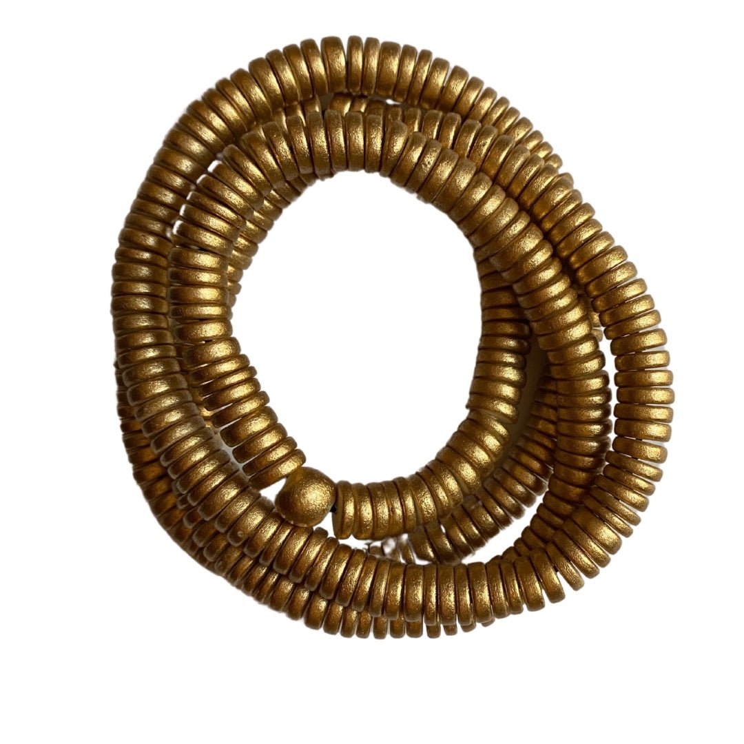 Bracciale Rory legno elastico metallic - oro - Bijondo