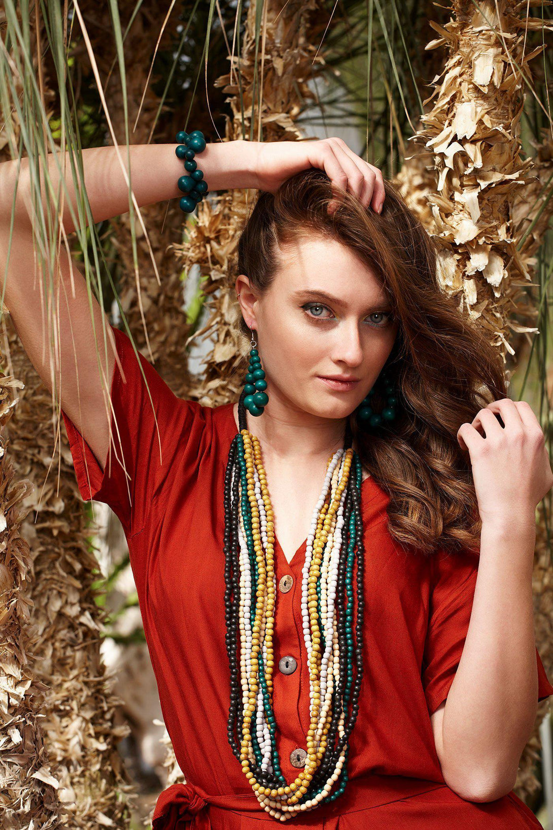 Bracciale Tibet legno - blu - Bijondo