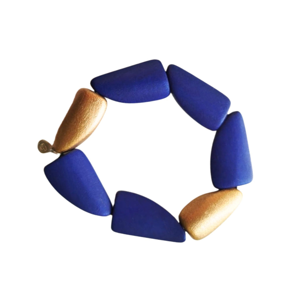 Bracciale Xena legno-bracciale-EW-oro e blu-Bijondo