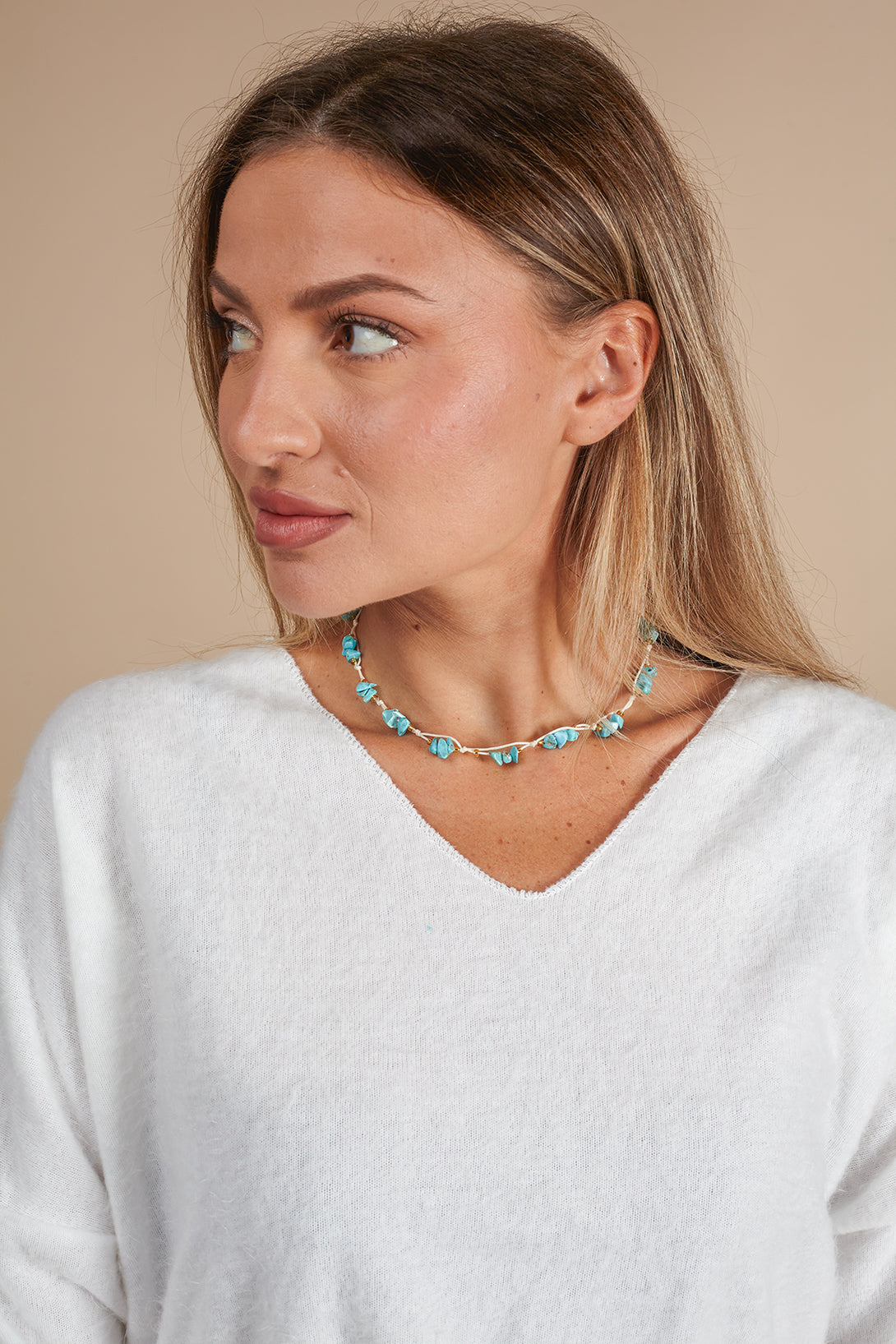 Bracciale cotone e madreperla/pietra Sally-bracciale-Bijondo-Bijondo