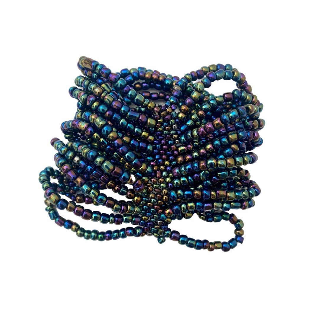 Bracciale elasticizzato perline vetro Isabella-cangiante-Bijondo