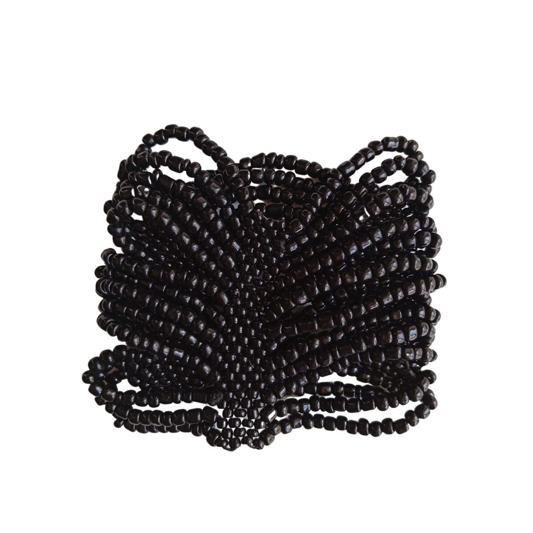 Bracciale elasticizzato perline vetro Isabella-nero-Bijondo